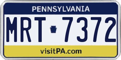 PA license plate MRT7372