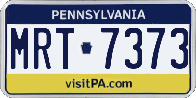 PA license plate MRT7373