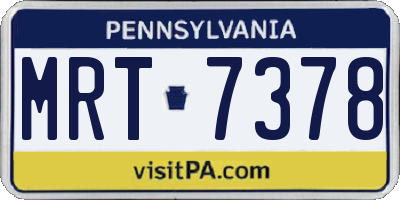 PA license plate MRT7378