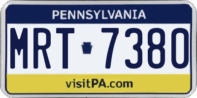 PA license plate MRT7380