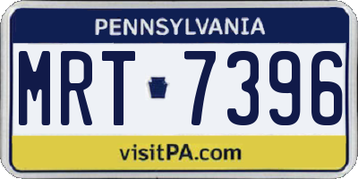 PA license plate MRT7396