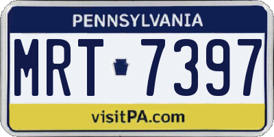 PA license plate MRT7397