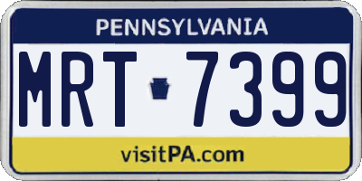 PA license plate MRT7399