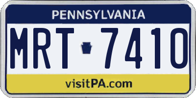 PA license plate MRT7410