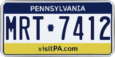 PA license plate MRT7412