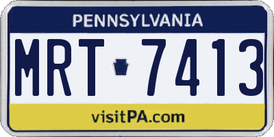 PA license plate MRT7413