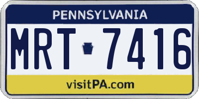 PA license plate MRT7416