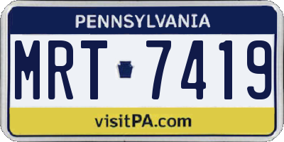 PA license plate MRT7419