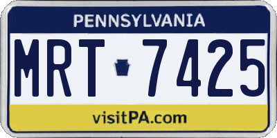 PA license plate MRT7425