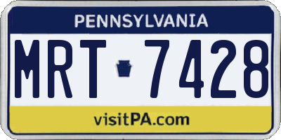 PA license plate MRT7428