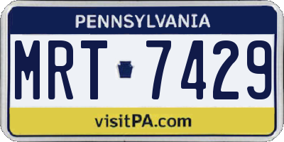 PA license plate MRT7429