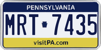 PA license plate MRT7435