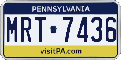 PA license plate MRT7436