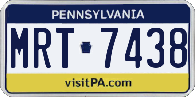 PA license plate MRT7438