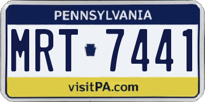 PA license plate MRT7441