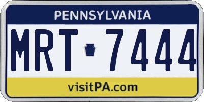 PA license plate MRT7444