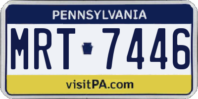 PA license plate MRT7446