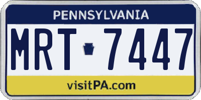 PA license plate MRT7447
