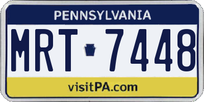 PA license plate MRT7448