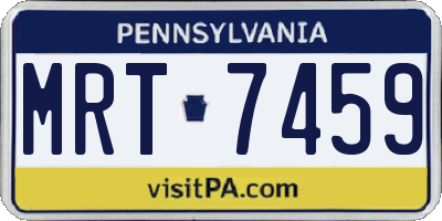 PA license plate MRT7459