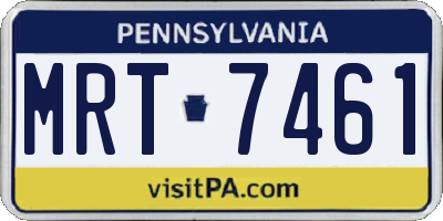 PA license plate MRT7461