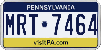 PA license plate MRT7464