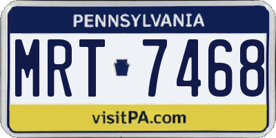 PA license plate MRT7468