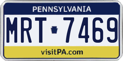PA license plate MRT7469