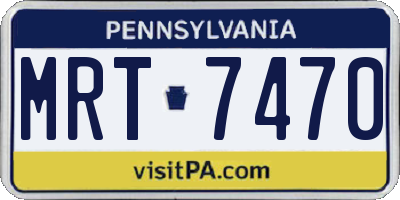 PA license plate MRT7470