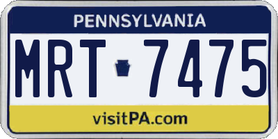 PA license plate MRT7475