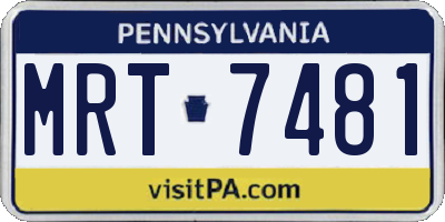 PA license plate MRT7481