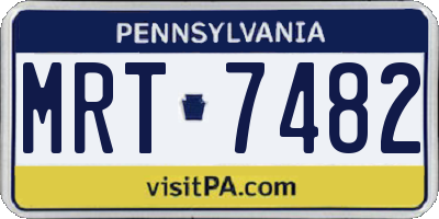 PA license plate MRT7482