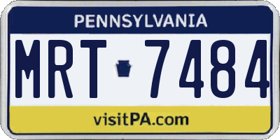 PA license plate MRT7484