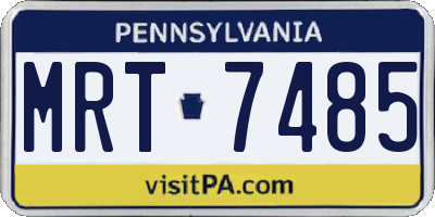 PA license plate MRT7485