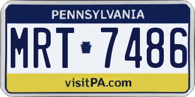 PA license plate MRT7486