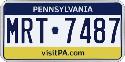 PA license plate MRT7487