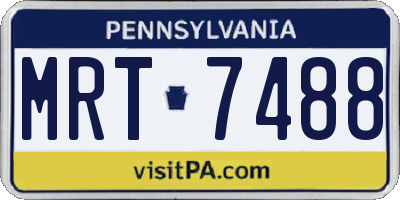 PA license plate MRT7488