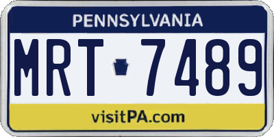 PA license plate MRT7489