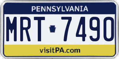 PA license plate MRT7490