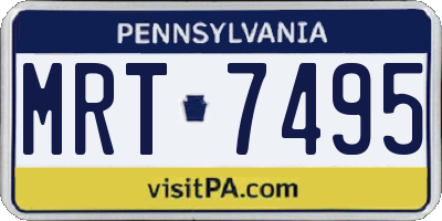 PA license plate MRT7495