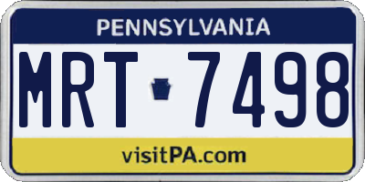 PA license plate MRT7498