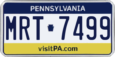 PA license plate MRT7499