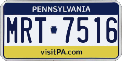 PA license plate MRT7516