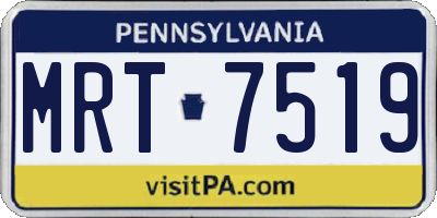 PA license plate MRT7519