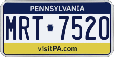 PA license plate MRT7520