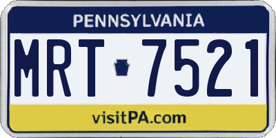 PA license plate MRT7521