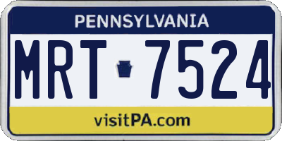 PA license plate MRT7524