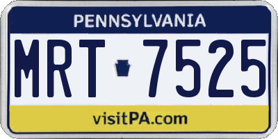 PA license plate MRT7525