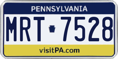 PA license plate MRT7528