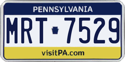 PA license plate MRT7529